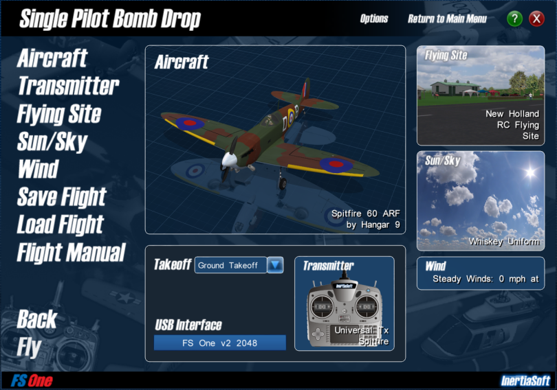 Image of the bomb drop fly screen.