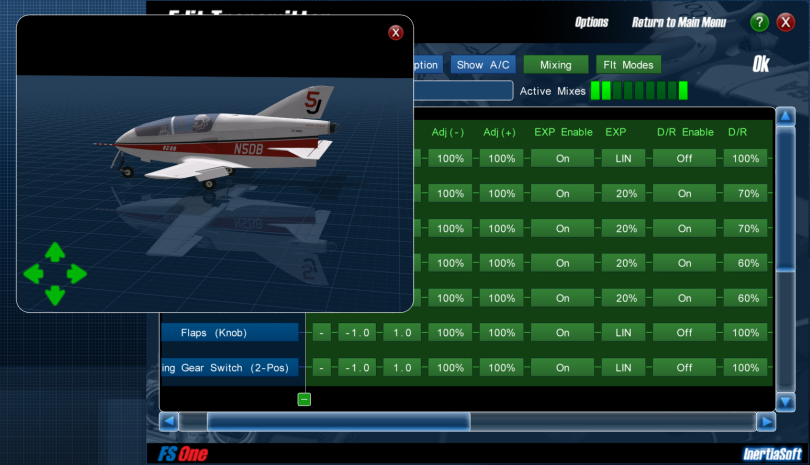 Image of the Edit Transmitter window showing the BD-5J and transmitter expos/rates pane (green).